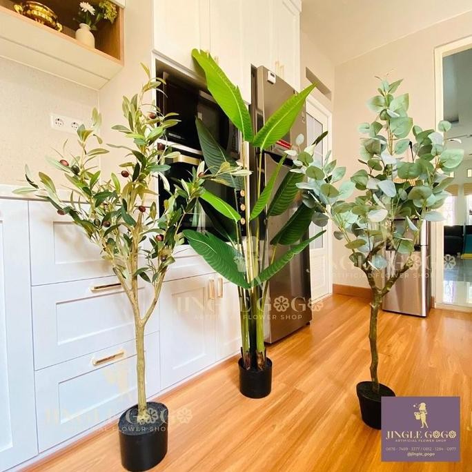 Terlaris Pohon Artificial Tinggi - Pohon Olive Artificial - Pohon Plastik Besar Sudut Rumah - Pohon 