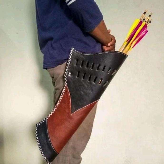 TERLARIS Quiver kulit sapi asli side pinggang panah panahan archery Termurah Ready Terbaik