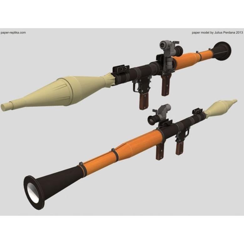 Lembaran Pola Papercraft Mainan RPG Launcher (PR-H1) DiM