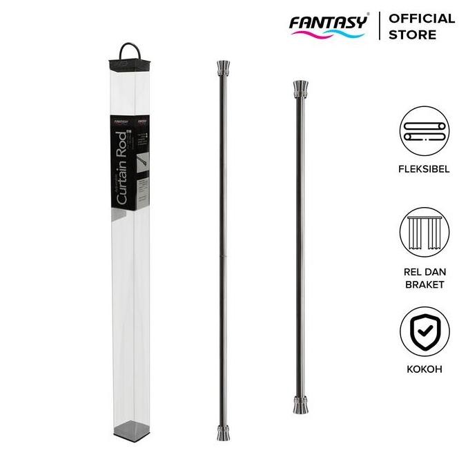 Fantasy Curtain Rod Batang Rel Gorden Jendela 60-250 Cm Bahan Besi Adjustable Minimalis Fleksibel