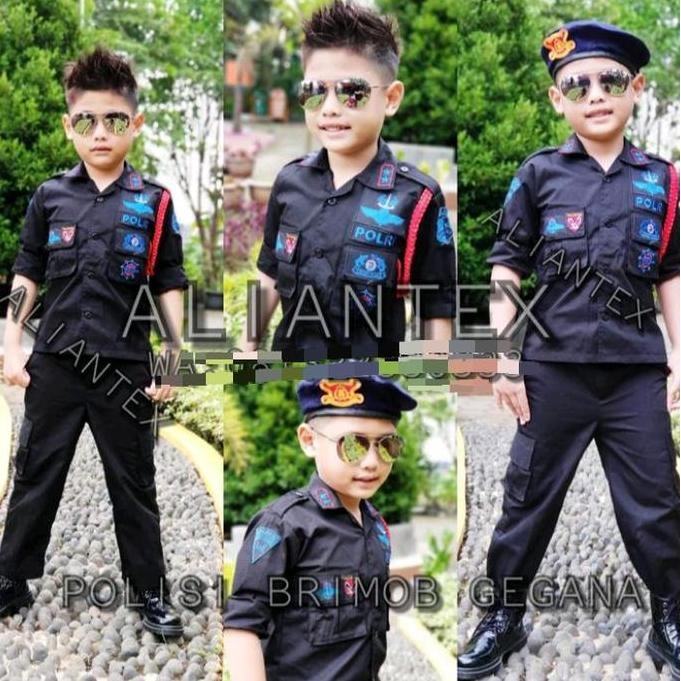 Baju Profesi Pdl Brimob Hitam Anak