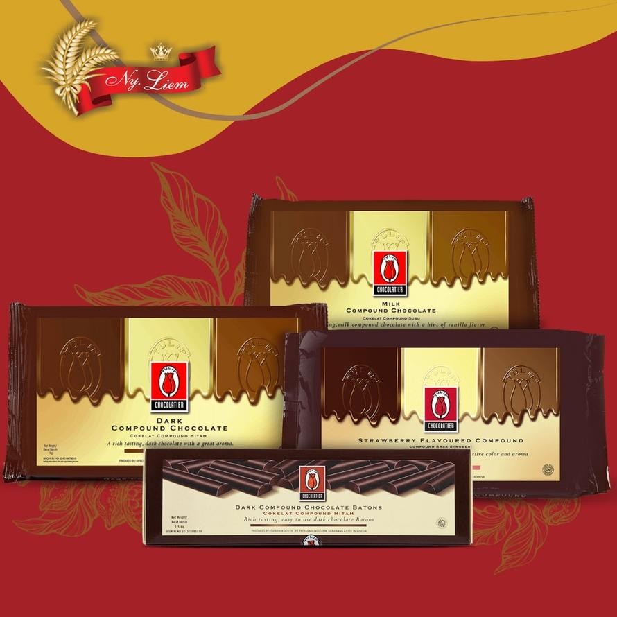 

[Promo..!!! Tulip Chocolate Compound / Dark / Milk / White 1Kg New! Rt-342