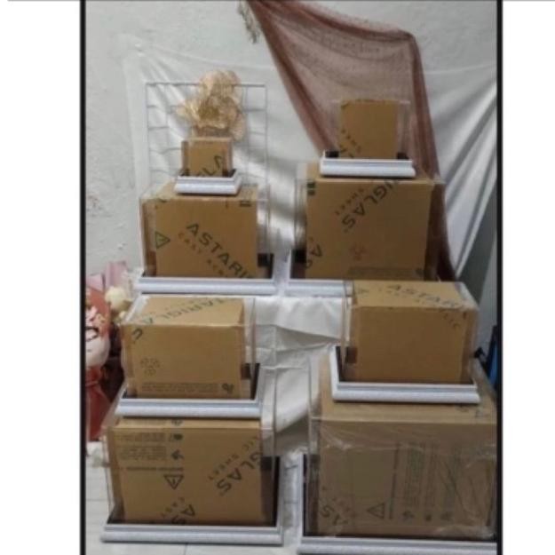 5 kotak akrilik dan frame fiber kotak hantaran seserahan mahar MURAH