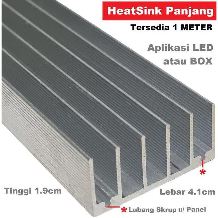 ALUMINIUM HEATSINK SEDANG PANJANG BOX PENDINGIN LED IC TRANSISTOR FET