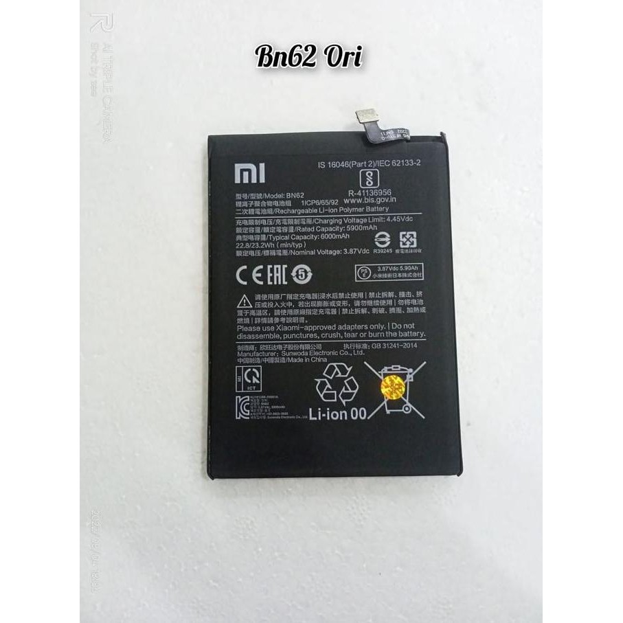 Diskon Baterai Xiaomi Poco M3 / Redmi 9T Bn62 Original - Battery Bn62 Ori