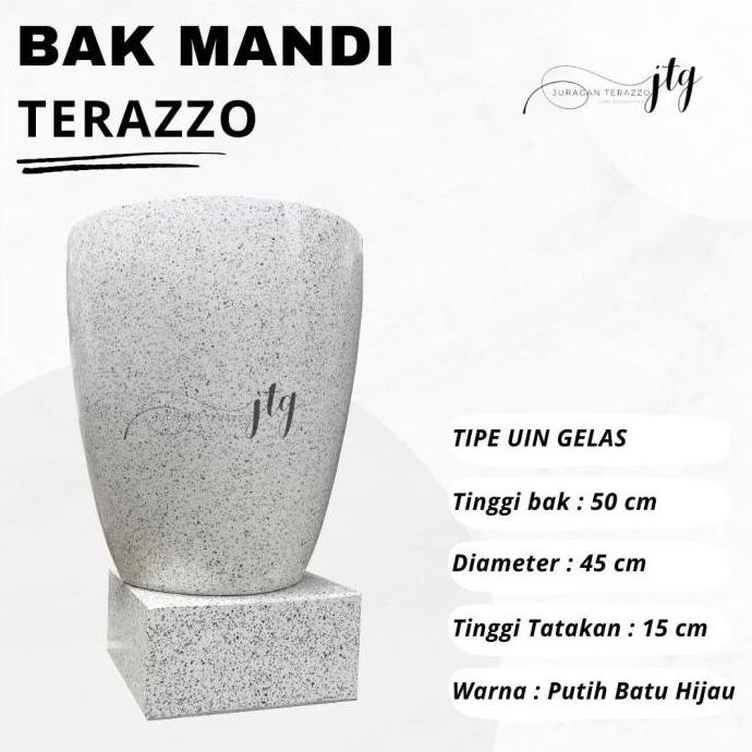 Juragan Terazzo Bak Mandi Teraso Tipe Gelas Batu Hijau Minimalis