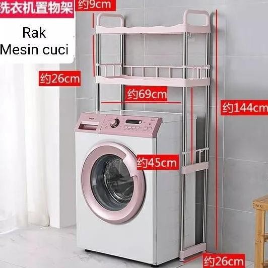 Rak Mesin Cuci Kamar Mandi Toilet Closet Wc Tempat Handuk Sabun Besi Plastik
