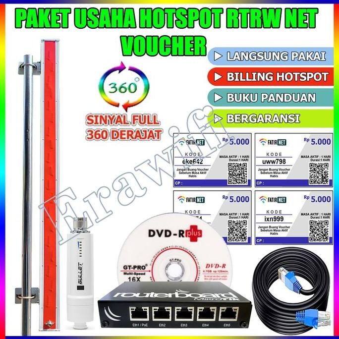 Paket Wifi Hotspot Rt Rw Net 5 Km Sistem Voucher Bullet M2Hp New Stok