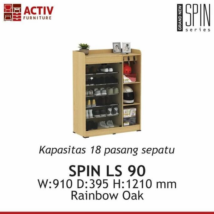 TERMURAH - activ lemari sepatu kaca 5 susun rak sepatu spin LS 90
