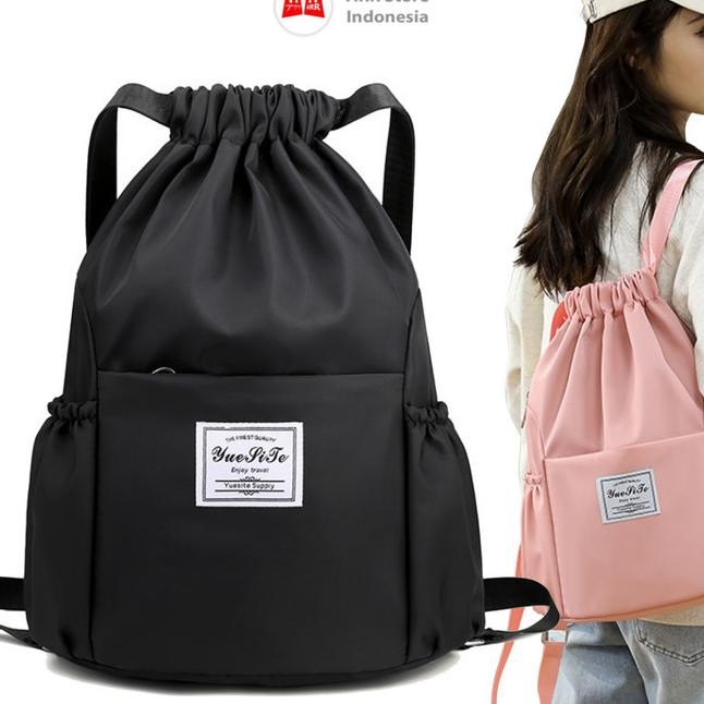 Tas Ransel Serut Wanita Wateroof Tas Travel Umroh Tawaf String Bag Bapa Tas Punggung Multifungsi T 0
