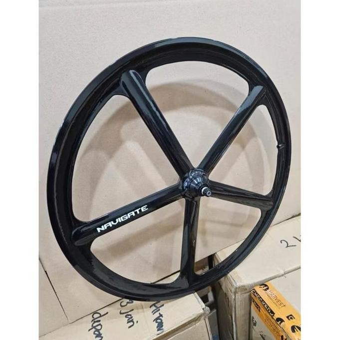 WHEELSET DEPAN NAVIGATE PALANG LIMA WARNA HITAM MAGNESIUM ALLOY LONCER ORIGINAL DAN TERPERCAYA