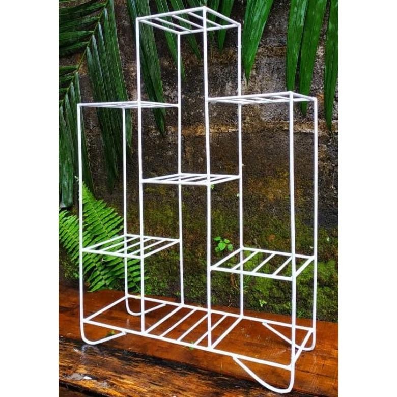 PROMO Rak Bunga Besi Minimalis Hitam Putih