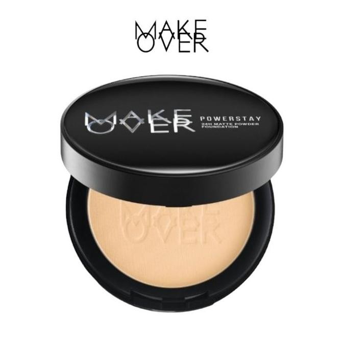 SIAP KIRIM MAKE OVER POWERSTAY MATTE POWDER FOUNDATION - BEDAK PADAT TAHAN LAMA COVERAGE NATURAL