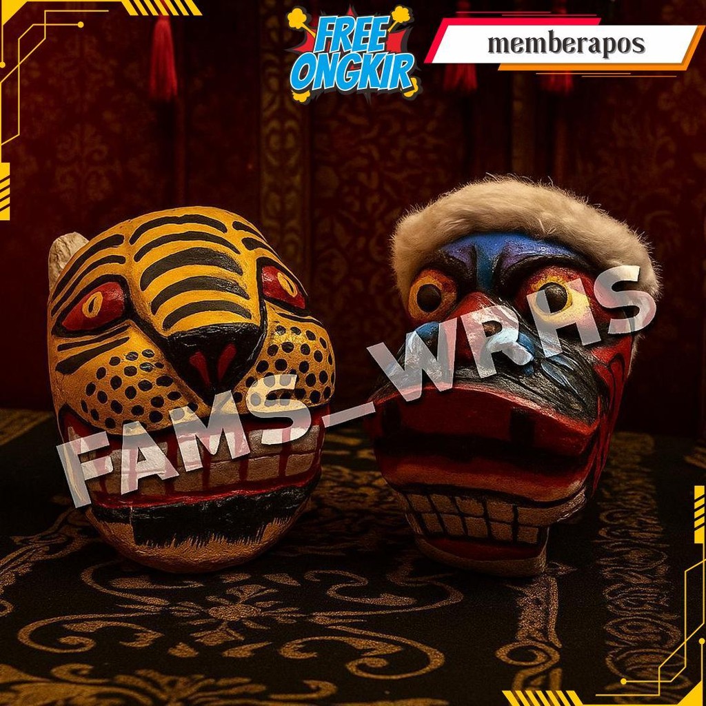 Barongan Kepruk Kucingan Kepala Barongan Jaranan Barongan Kayu  Gratis Ongkir