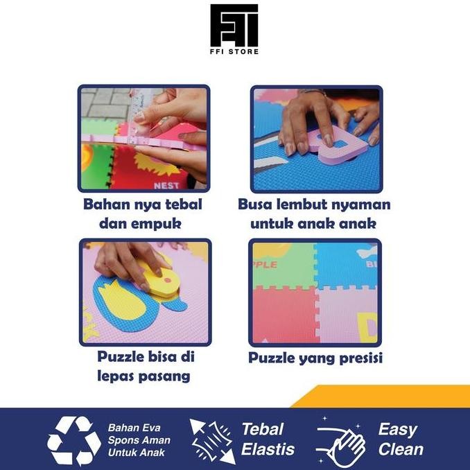 Matras Puzlle/playmate/alas lantai ukuran 30X30 tebal 2.cm isi 6.pcs