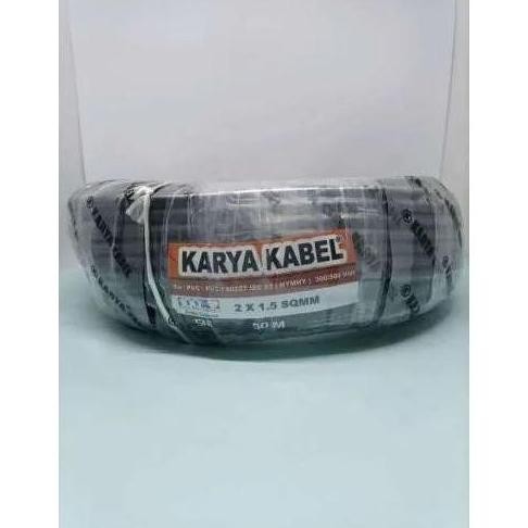 Kabel Nyyhy Karya 2X1.5 2 X 1,5 50Mtr Kabel Listrik Serabut Hitam