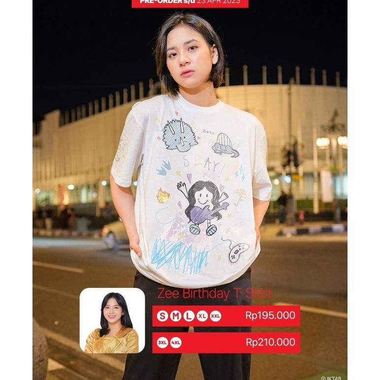 Kaos jkt48 Birthday Zee 2023 | Unisex Putih