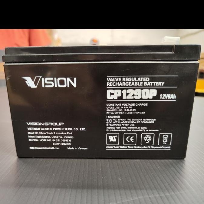 Baterai UPS Aki Kering VISION 12V 9Ah/VRLA CP1290 / AKI UPS 12V 9Ah murah