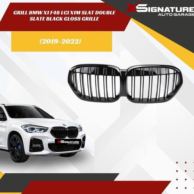 GRILL BMW X1 F48 LCI 2019-2022 X1M SLAT DOUBLE SLATE BLACK GLOSS GRILL