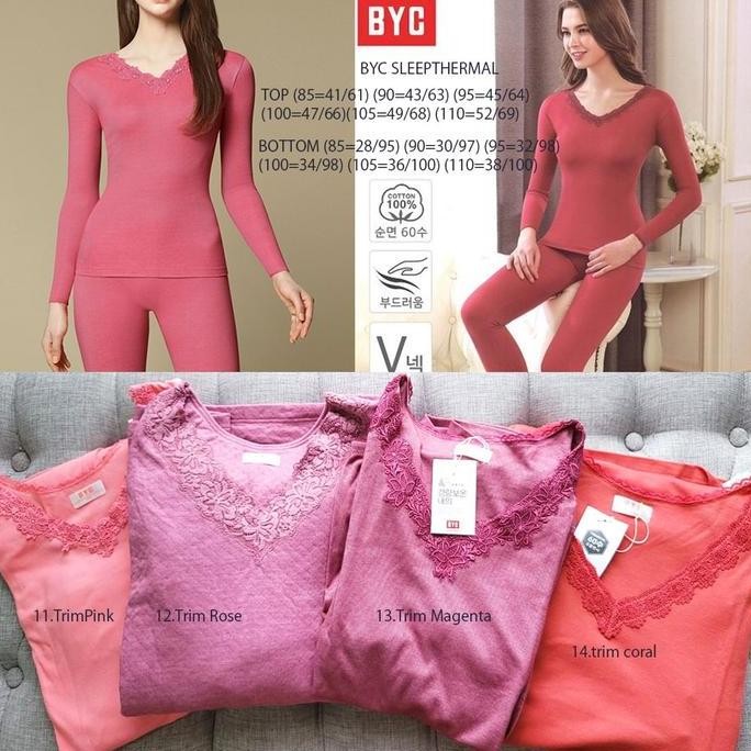 baru BYC SLEEP THERMAL SET Setelan Baju Wanita Branded