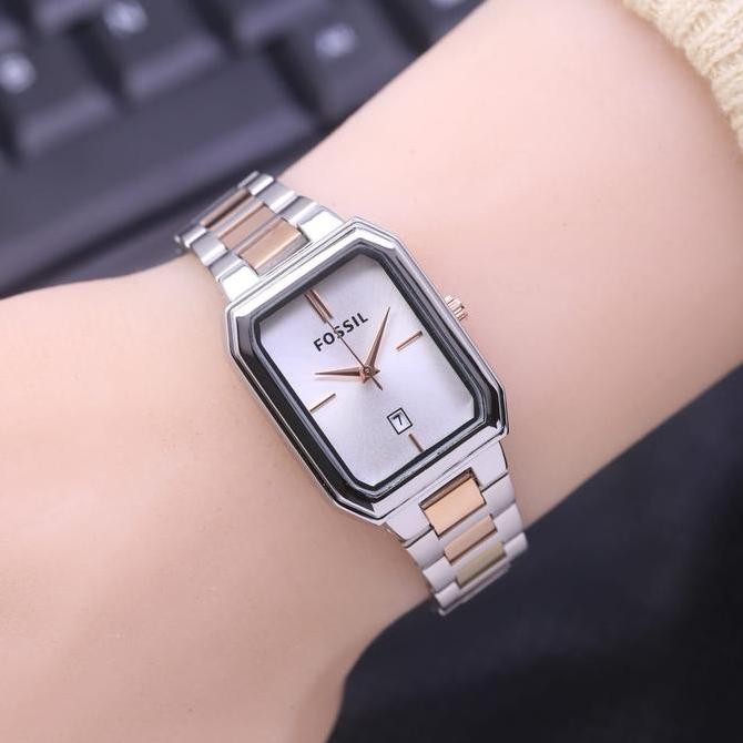 new  Jam tangan wanita fossil kotak rantai