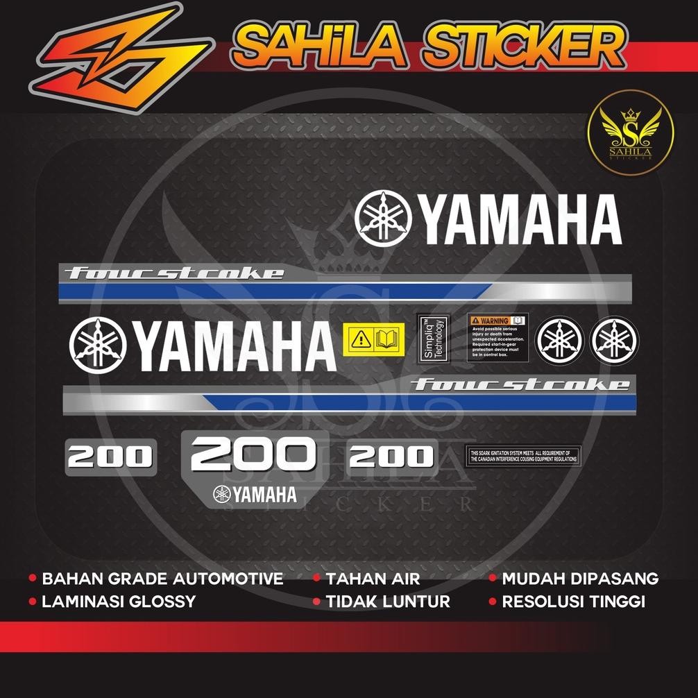 STICKER MESIN TEMPEL YAMAHA ENDURO 200HP 2013+ STIKER DECAL KIT YAMAHA 200 HP