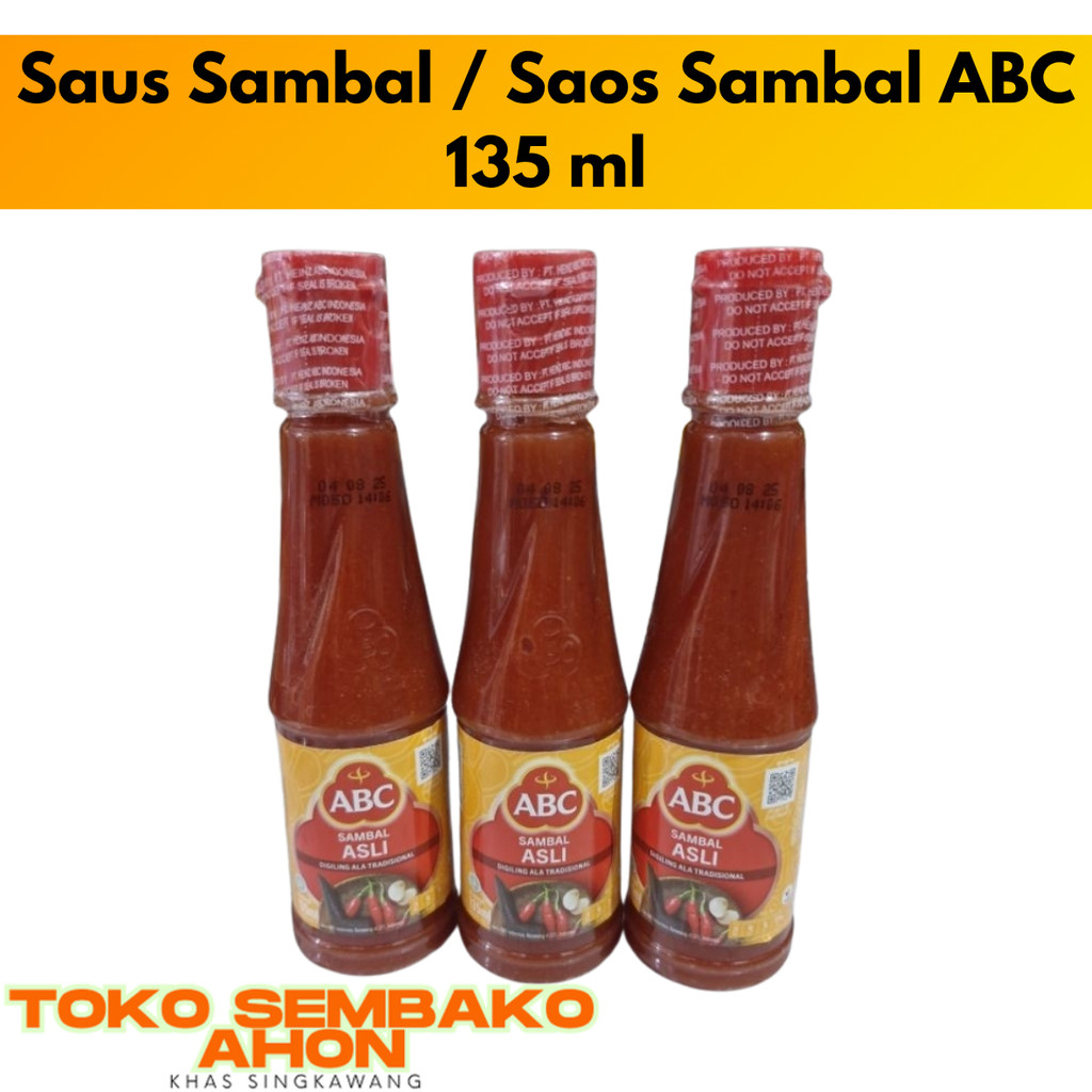 

Saus Sambal ABC 135 ml / Saos Pedas ABC / Saus ABC Kecil / Saus Botolan / Saus Sambal Botol / Saus Sambal ABC Original / Saus ABC Pedas Sedang / Saus Sambal Untuk Mie & Nasi Goreng