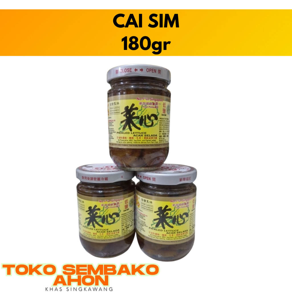 

Cai sim / Caisim / Choisim / Choi sim / Acar Selada Chaisim beling 180gr / pickled lettuce / Sayur Asin Chaisim Kaleng 180gr