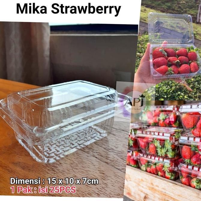 Isi 25Pcs Mika Strawberry / Mika Buah / Mika Kotak Buah / Mika Tomat
