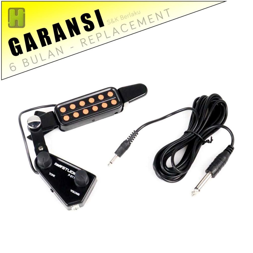 [COD] Pick Up Gitar Akustik Transducer Pickup ke Listrik 12 Hole Volume Tone Control P-012 Microphon