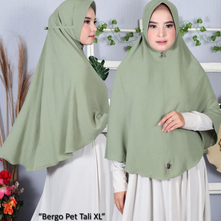 Berkualitas Bergo Maryam Crinkle Pet Tali Size XL/ Hijab Jilbab Crinkle Size XL 
