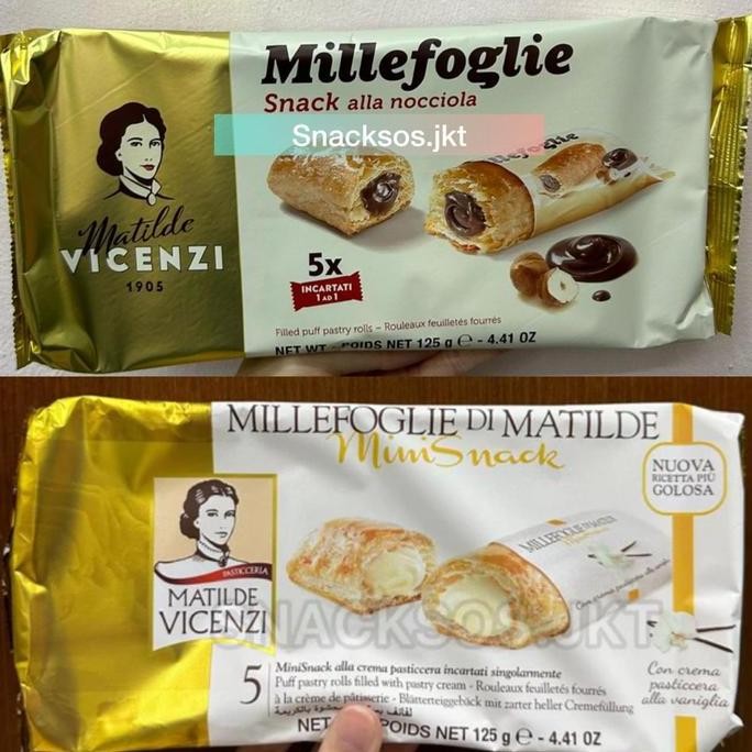 

MATILDE VICENZI MILLEFOGLIE SNACK PUFF PASTRY CHOCOLATE / VANILLA