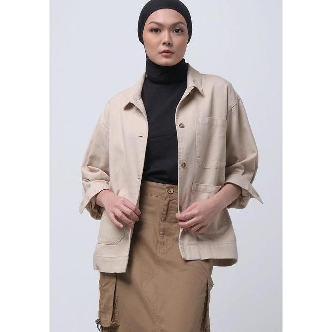Logo Jeans Jaket Outer Wanita Lainey Cream 34438L5CM