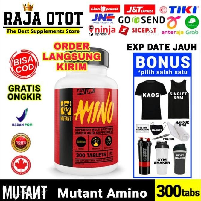 [mochstore] Mutant Amino 300 tabs Mutan Amino 300 tablet Suplemen Fitness BPOM ORI