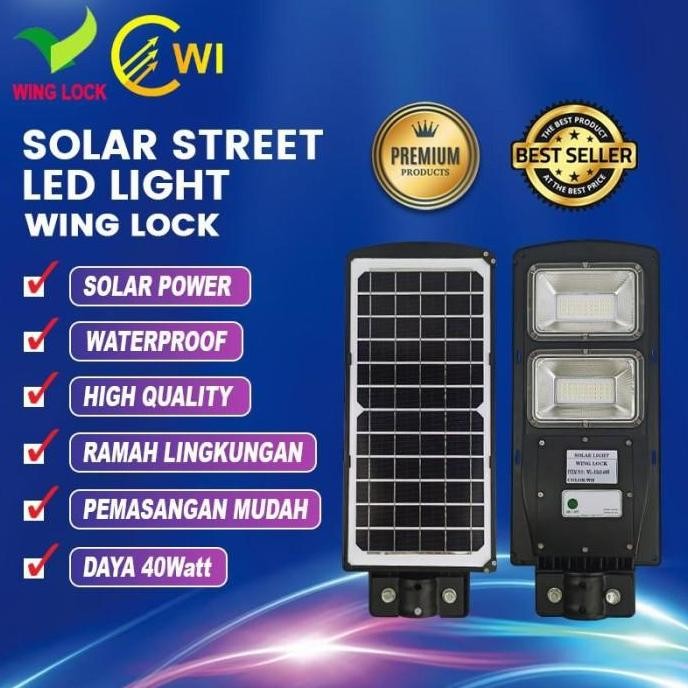 Lampu Pju Solar Winglock Led Pju Street Light 40W Solar - Wl5540