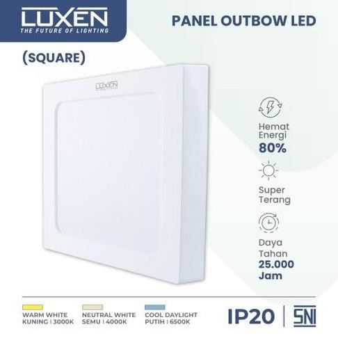Lampu Led Panel Luxen / Downlight Led Luxen Panel 18W Kotak Outbow