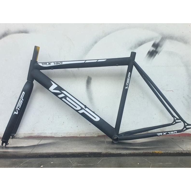 Part Sepeda Frameset Fixie Visp Hitam Black Frame Set Steel Impor Decal Fixed Gear Rangka Sepeda 700