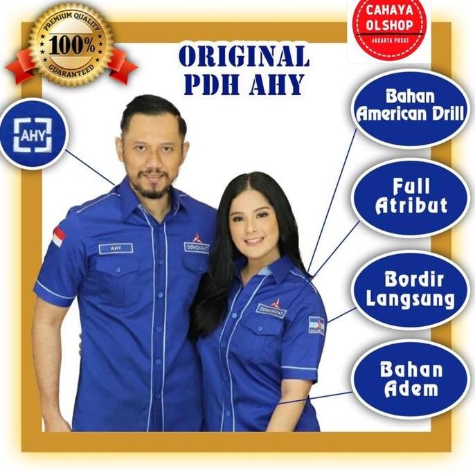 kemeja partai demokrat / kemeja demokrat / seragam partai demokrat new