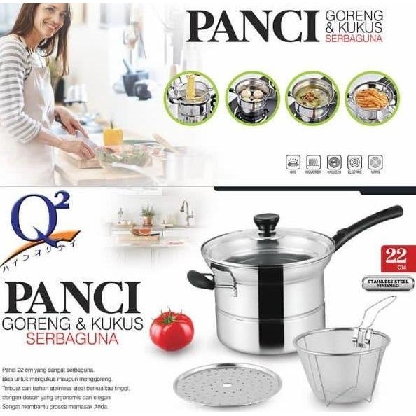 Laris Q2 218 Panci Fry And Steam / Panci Q2
