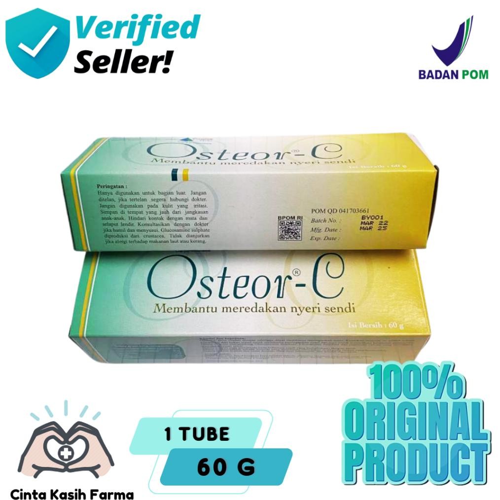 Osteor C Cream Krim Meredakan Nyeri Sendi & Artritis Kesehatan Tulang Box Tube 60g DiM