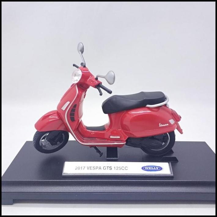 Diecast Vespa GTS 125CC 2017 clasik Miniatur motor klasik welly