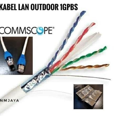 TERMURAH - Kabel LAN Outdoor FTP CAT5E F/UTP AMP COMMSCOPE 20Meter Siap Pakai