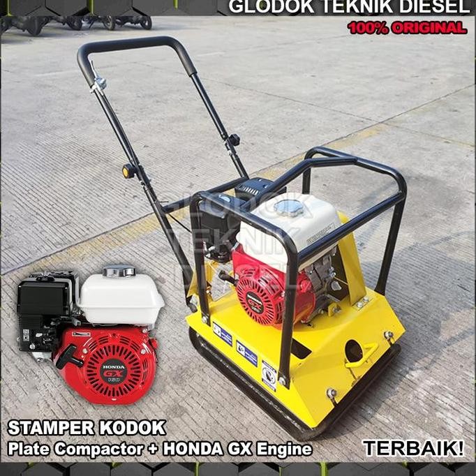 STAMPER KODOK + HONDA GX 160 5.5 HP ORI PLATE COMPACTOR SIAP PAKAI ORIGINAL DAN TERPERCAYA