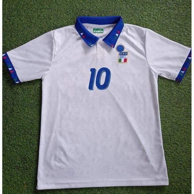 Baju Bola Retro Italy Away 1994 World Cup Vintage Classic Jersey Blokecore