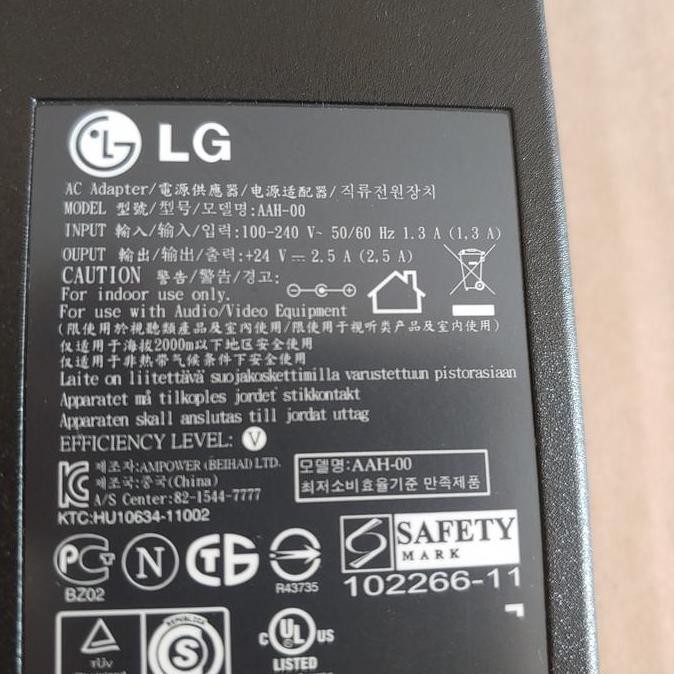 BEBAS ONGKIR - ADAPTOR TV LG 26LS3300 26LE5300 26LT360 24v 2.5a