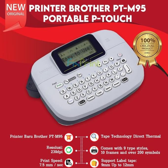 

Printer Brother Pt-M95 Handy Label Maker Portable P-Touch New New Stok