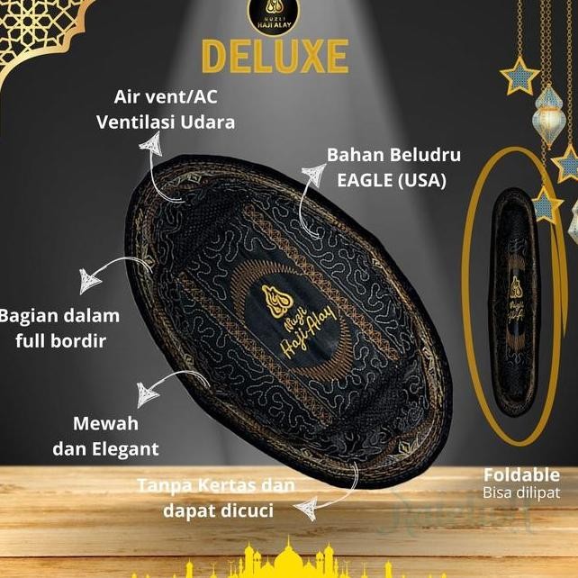 Songkok Haji Alay Deluxe Ac Hitam Tinggi 7 8 9 10 Ukuran Dewasa Anak Sekolah Peci Santri Pria Size B