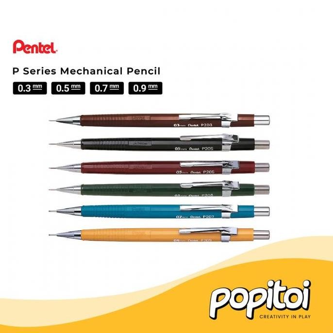 

TERLARIS - Pentel Sharp P200 Mechanical Pencil 0.3 0.5 0.7 0.9 mm Pensil Mekanik Drafting P203 P205 P207 P209