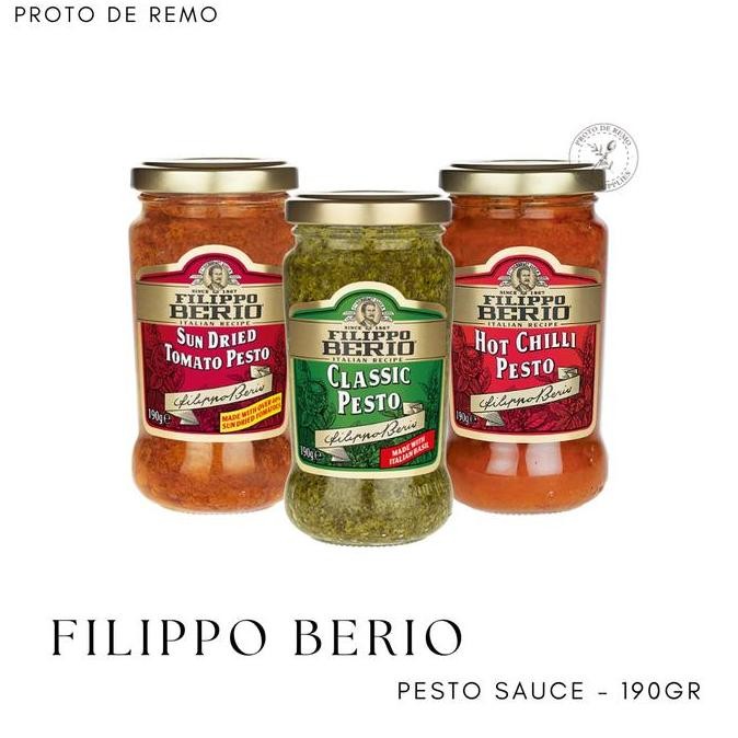 

Filippo Berio Pesto Sauce Classic Sun Dried Tomato Hot Chili Pesto - 190GR