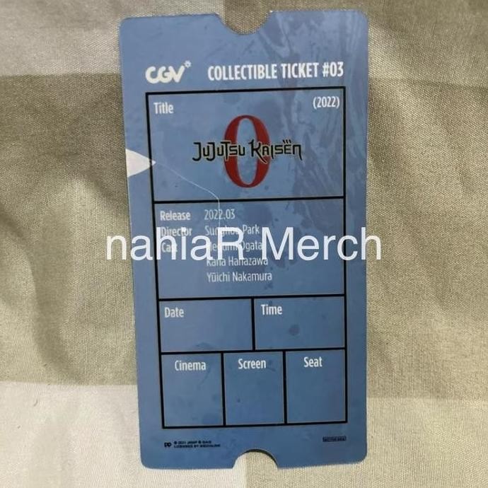 new  Jujutsu Kaisen 0 x CGV Official Collectible Ticket Set